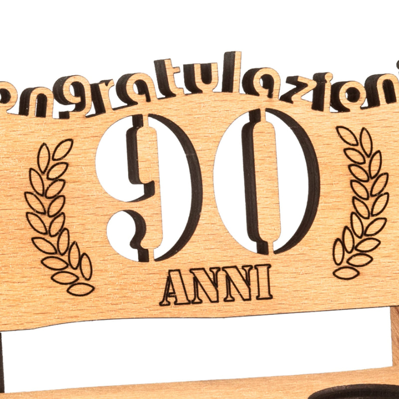 Liquor bench with year number, wooden laurel wreath with number engraving, gift for the 50th