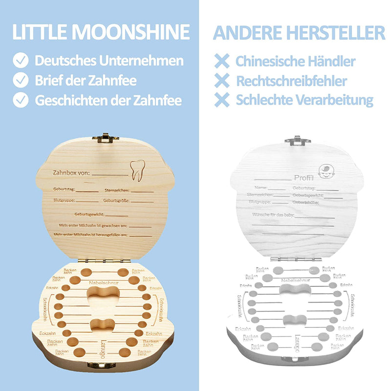 LITTLE MOONSHINE ORIGINAL TOOTH BOX MILK TEETH INCL. TALES OF THE TOOTH FAIRY