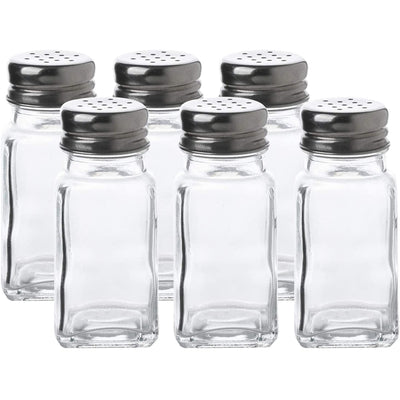 WHOLE HOUSEWARES | GLASS SALT AND PEPPER SHAKERS | KITCHEN SET | 6 PIECE SET | IDEAL FOR KITCHEN