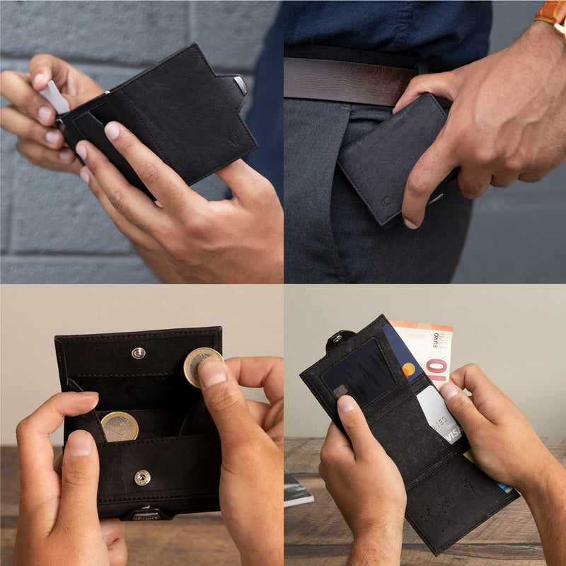 Slim Wallet Nextgen Leather I Small Wallet with Coin Compartment I Wallet with RFID