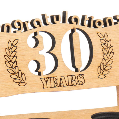 Liquor bench with year number, wooden laurel wreath with number engraving, gift for the 50th