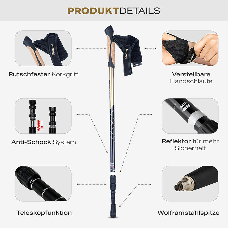 Hiking poles Click Go trekking poles with anti-shock cushioning I running poles