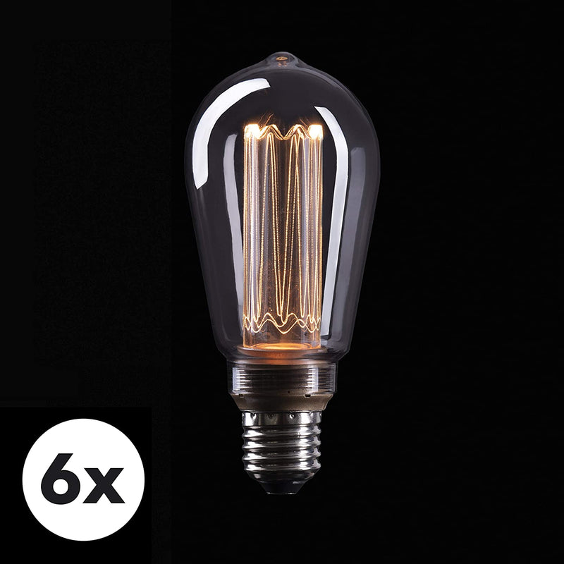 Smoky Edison Illusion Filament Light Bulb E27 Socket In Smoked Glass Look