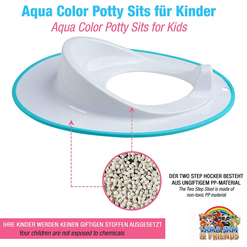 DR. WELLTHY TOILET SEAT FOR TODDLER (WHITE WITH BLUE RIM)