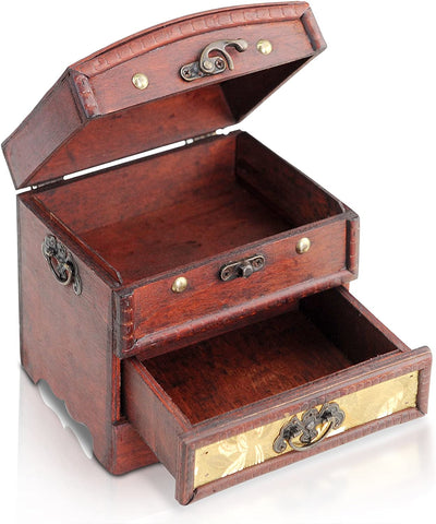 BRYNNBERG TREASURE CHEST WITH LOCK 33X23X24CM VINTAGE LOOK BLACK