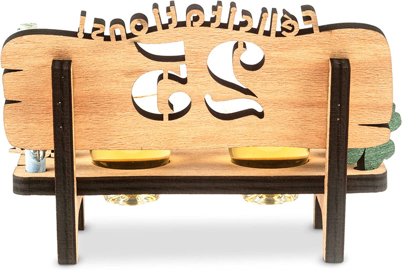 Liquor bench with year number, wooden laurel wreath with number engraving, gift for the 50th