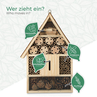 I Large insect hotel, natural and weatherproof insect house