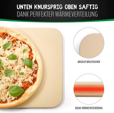 LIEBSPECHT ® HIGH-QUALITY PIZZA STONE AND PIZZA PANELS [FREE BRUSH] - SUITABLE FOR OVEN