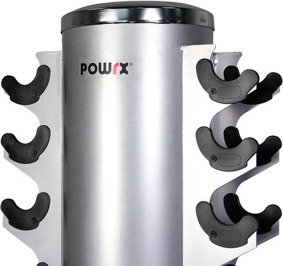 POWRX DUMBBELL RACK PROFESSIONAL ROUND DUMBBELL RACK/DUMB RACK/20 SHELF/TOP QUALITY DUMBBELL/VARIOUS COLOR VARIATIONS