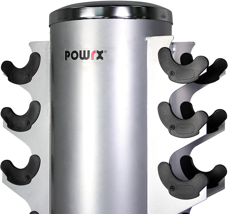 POWRX DUMBBELL RACK PROFESSIONAL ROUND DUMBBELL RACK/DUMB RACK/20 SHELF/TOP QUALITY DUMBBELL/VARIOUS COLOR VARIATIONS
