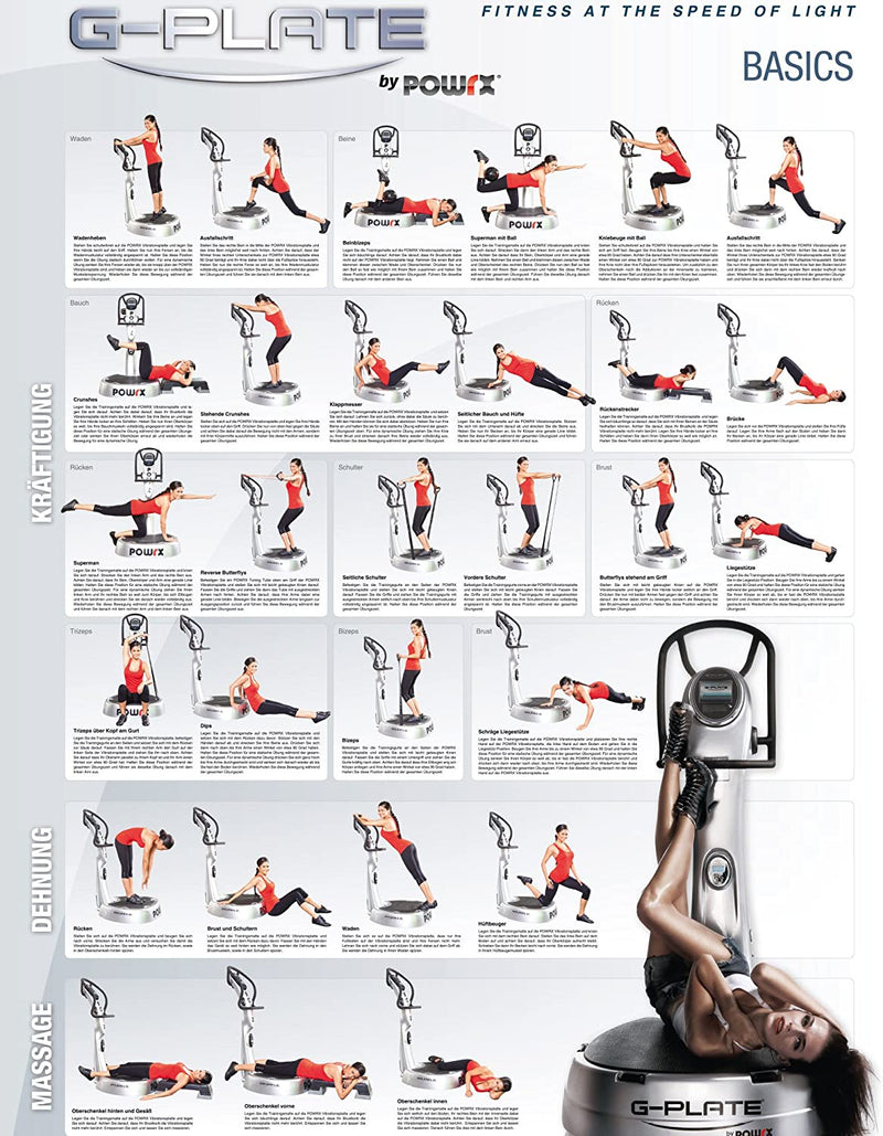 POWRX VIBRATION TRAINING EXERCISE POSTER DIN A0 BASICS VIBRATION PLATE VIBRATION PLATE