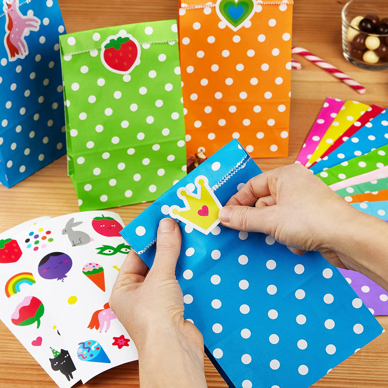 LIVAIA PAPER GIFT BAGS: 20 COLORFUL PAPER BAGS TO FILL AND 25 STICKERS –