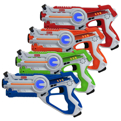 KIDZLANE LASER TAG - LASER TAG GUNS SET OF 4 - MULTIFUNCTIONAL LAZER TAG GUNS FOR KIDS 4 PLAYERS - INDOOR