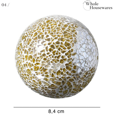 Decorative balls set of 5 glass mosaic balls diameter 76 cm