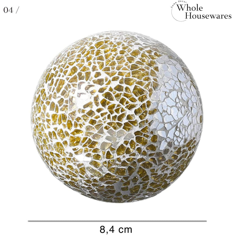 Decorative balls set of 5 glass mosaic balls diameter 76 cm