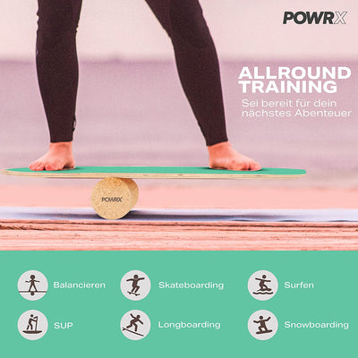 Surf balance board wood / balance skateboard including roller coordination training