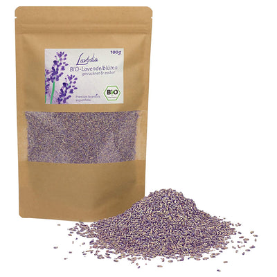 LAVODIA ORGANIC LAVENDER FLOWERS DRIED AND EDIBLE: 100G DRIED FLOWERS - LAVENDER DRIED - NATURAL ORGANIC LAVENDER FLOWERS BLUE WHOLE FOR EATING