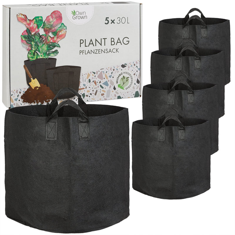 Plant bag 30l set 5x30l plant bag for balcony and potted plants