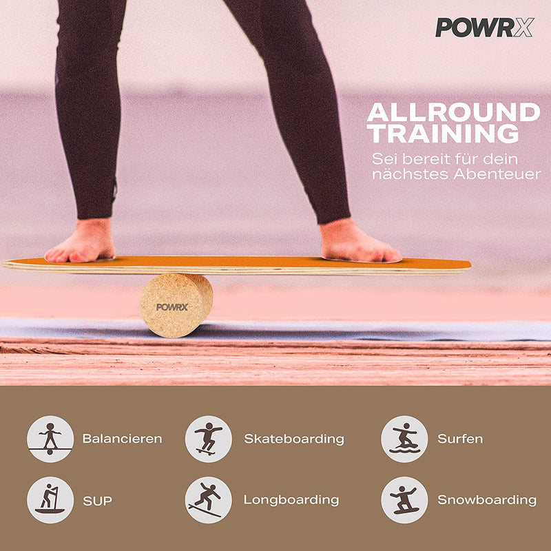 Surf balance board wood / balance skateboard including roller coordination training