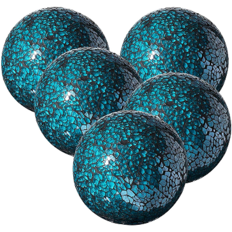 Decorative balls set of 5 glass mosaic balls diameter 76 cm