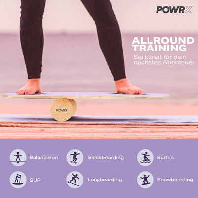 Surf balance board wood / balance skateboard including roller coordination training