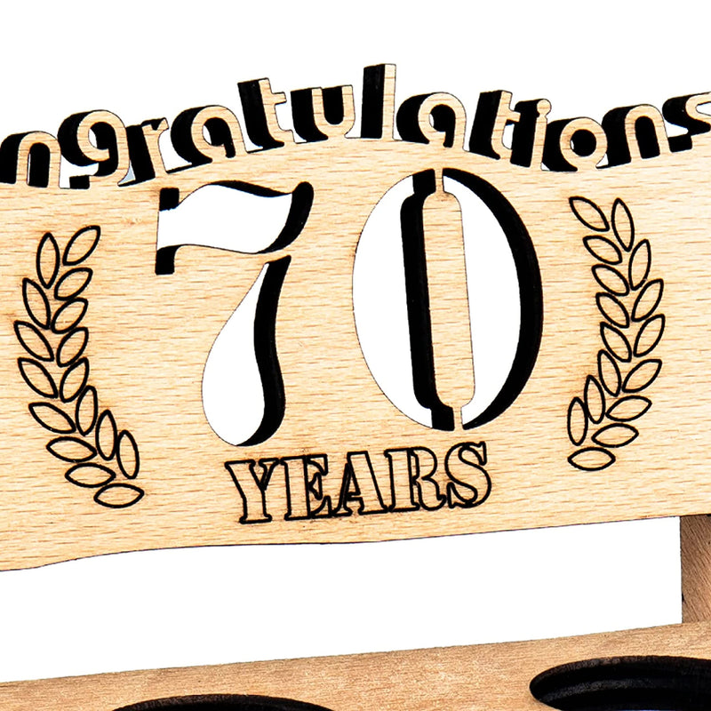 Liquor bench with year number, wooden laurel wreath with number engraving, gift for the 50th