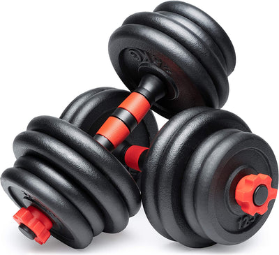 POWRX DUMBBELLS SET OF 2 CAST IRON 15KG / 20KG / 30KG - DUMBBELL RODS