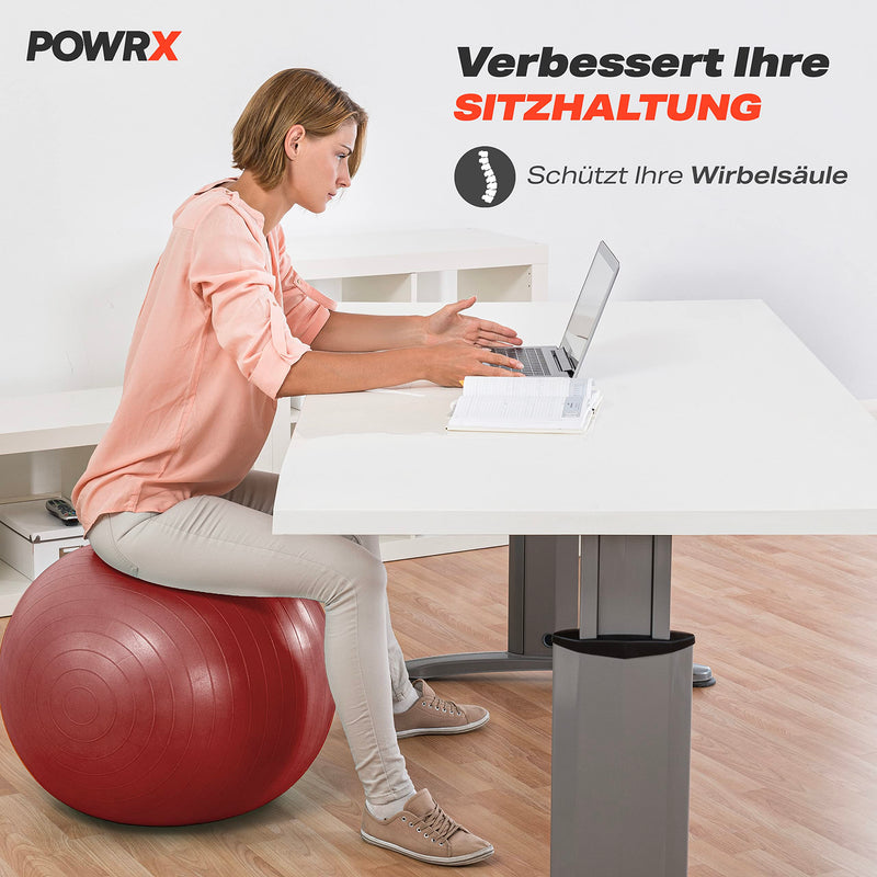 Exercise ball including ball pump and workout I sitting ball Pilates yoga ball antiburst