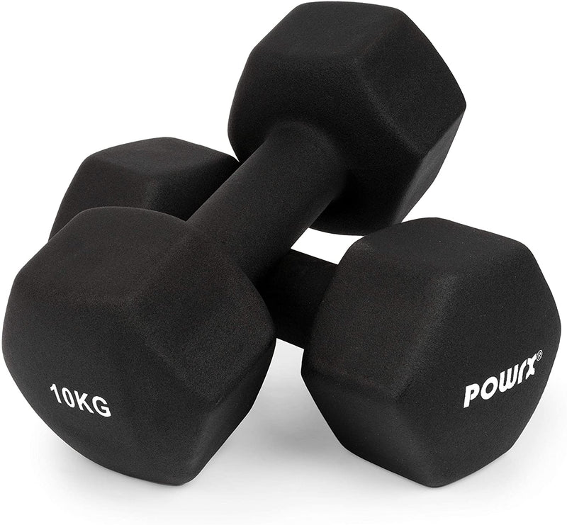 Hexagonal neoprene dumbbells 2 x 2 kg (pair) including workout I 05 10 kg I weights