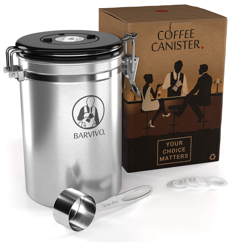 BARVIVO STAINLESS STEEL COFFEE CAN