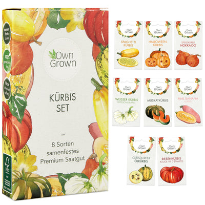 OWNGROWN PUMPKIN SEED SET: 8 VARIETIES PREMIUM PUMPKIN SEEDS FOR GROWING PUMPKIN PLANTS IN THE GARDEN