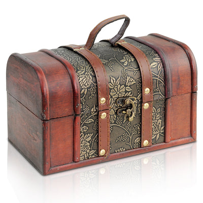 Treasure chest 22x14x14cm suitcase chest wooden chest treasure chest vintage look pirates