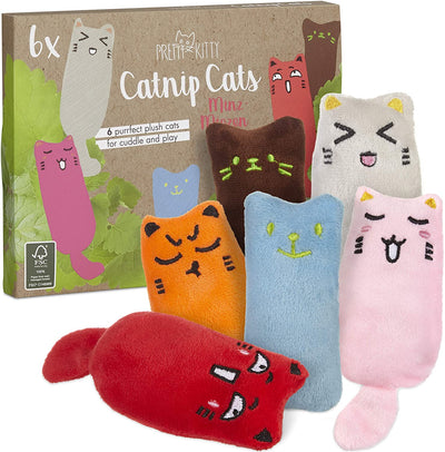 Mint kitty cat toy set made of cat cushion with catnip