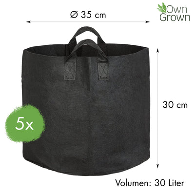 Plant bag 30l set 5x30l plant bag for balcony and potted plants