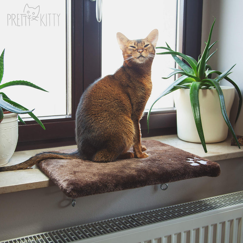 PRETTY KITTY CAT WINDOW BED 32X41CM: COZY CAT WINDOW LOUNGER FOR THE WINDOW SILL