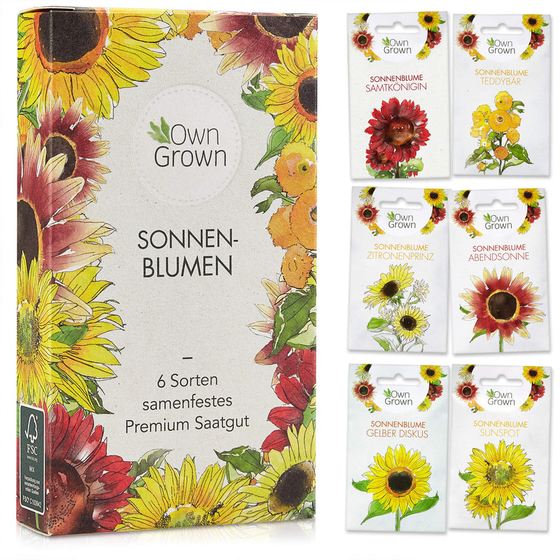 OWNGROWN SUNFLOWER SEED SET: SUNFLOWER SEEDS WITH 6 VARIETIES -