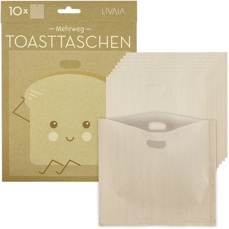 LIVAIA TOASTER BAGS: 10X PREMIUM TOASTER BAGS FOR TOASTER